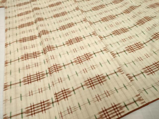 平和屋着物●上質な紬 井桁 正絹 逸品 AABI4444ck