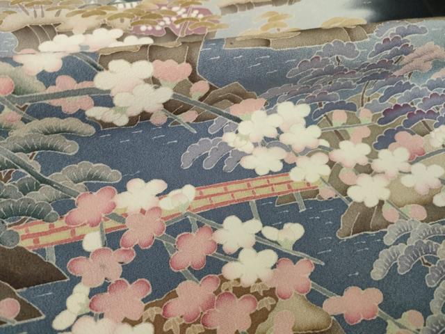 平和屋着物●本加賀友禅作家 村下信幸 黒留袖 風景文 暈し染め 正絹 逸品 AABI4458ck