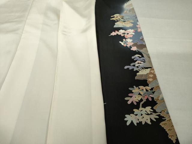 平和屋着物●本加賀友禅作家 村下信幸 黒留袖 風景文 暈し染め 正絹 逸品 AABI4458ck