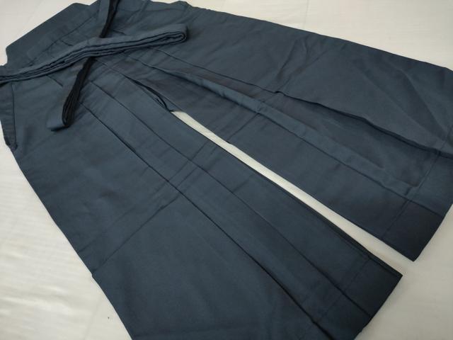 平和屋着物●男性 野袴 色無地 藍鉄色 正絹 逸品 AABI4463ck