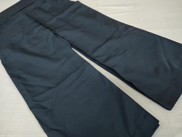 平和屋着物●男性 野袴 色無地 藍鉄色 正絹 逸品 AABI4463ck