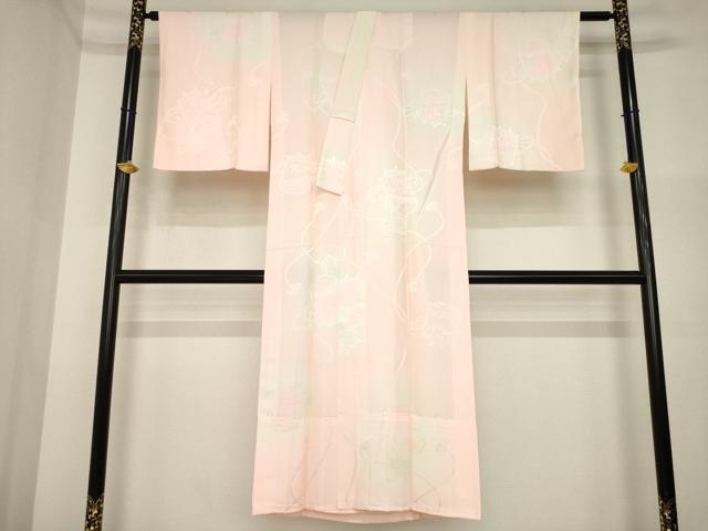 平和屋着物●長襦袢 無双仕立て 貝桶花地紋 暈し染め 正絹 逸品 未使用 AABI4472ck