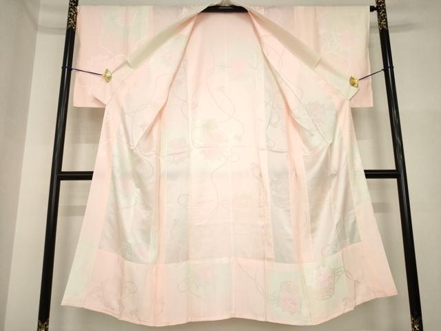 平和屋着物●長襦袢 無双仕立て 貝桶花地紋 暈し染め 正絹 逸品 未使用 AABI4472ck