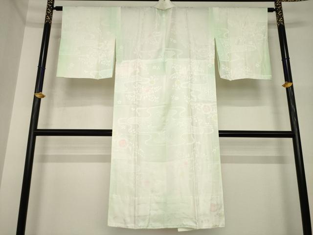 平和屋着物●長襦袢 無双仕立て 辻が花 エ霞花地紋 暈し染め 正絹 逸品 AABI4476ck