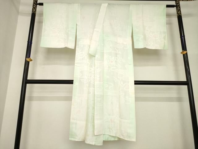 平和屋着物●長襦袢 無双仕立て 辻が花 エ霞花地紋 暈し染め 正絹 逸品 AABI4476ck