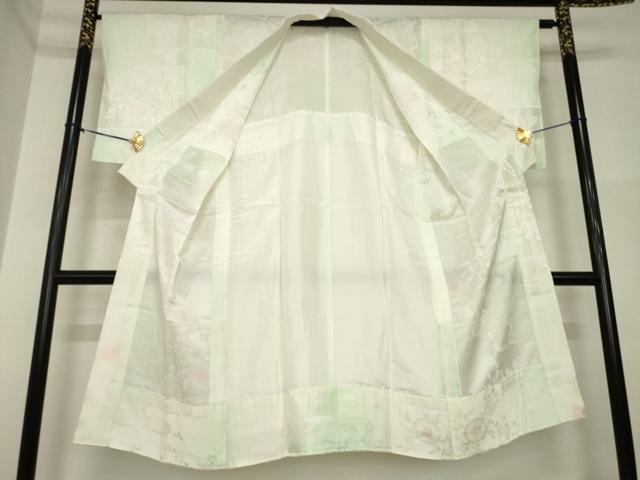 平和屋着物●長襦袢 無双仕立て 辻が花 エ霞花地紋 暈し染め 正絹 逸品 AABI4476ck