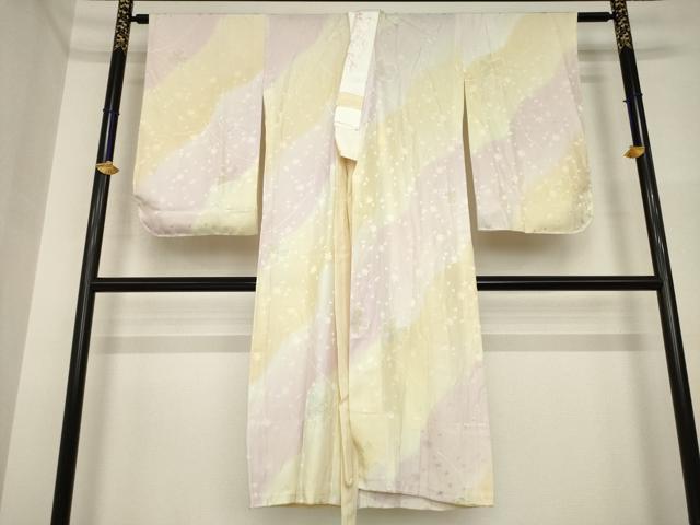 平和屋着物●長襦袢 無双仕立て 舞花文 暈し染め 半衿刺繍 正絹 逸品 AABI4480ck