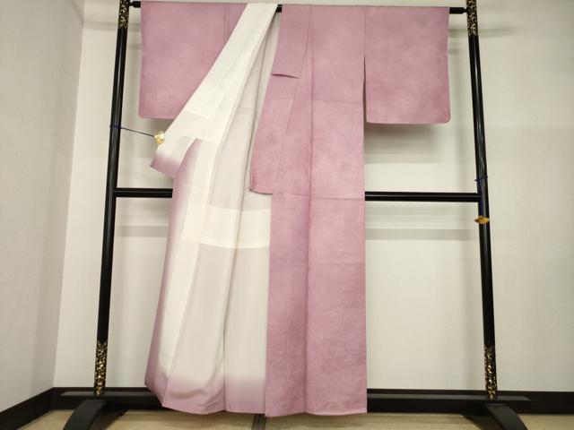 平和屋着物●上質な小紋 霞紋 暈し染め 正絹 逸品 AABI4484ck