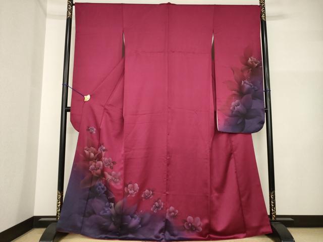 平和屋着物●豪華振袖 舞花文 正絹 逸品 AABI4506ck