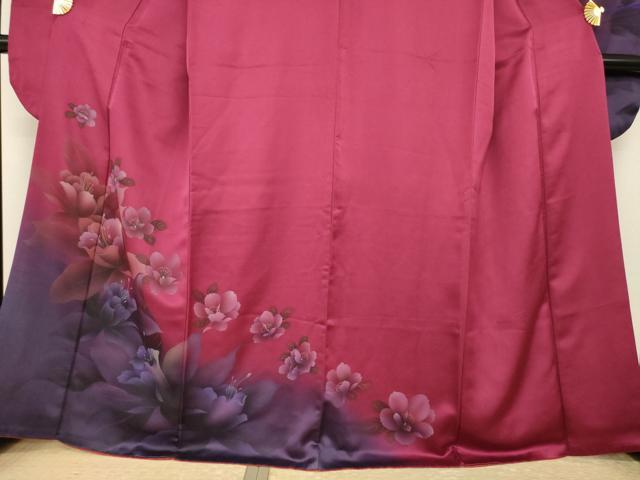 平和屋着物●豪華振袖 舞花文 正絹 逸品 AABI4506ck