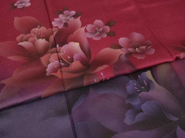 平和屋着物●豪華振袖 舞花文 正絹 逸品 AABI4506ck