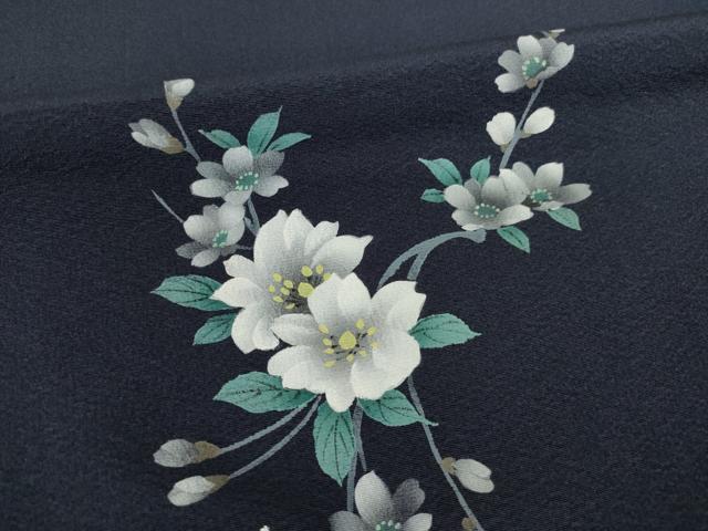 平和屋着物●訪問着 螺鈿 枝花文 暈し染め ロング丈 正絹 逸品 AABI4508ck