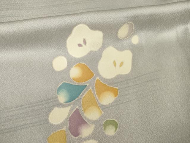 平和屋着物●訪問着 辻が花 刺繍 舞花文 正絹 逸品 AABI4509ck