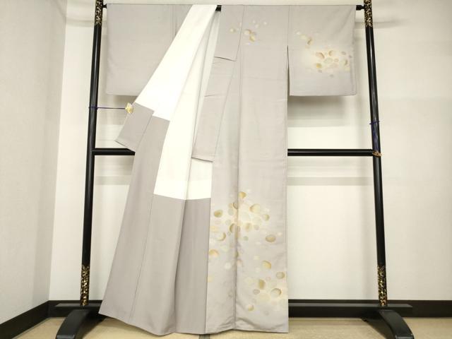 平和屋着物●訪問着 作家物 紬地 石畳文 正絹 逸品 AABI4539ck
