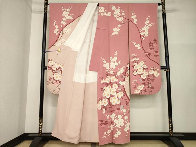 平和屋着物●豪華振袖 友禅 作家物 枝花文 正絹 逸品 AABI4540ck