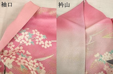 平和屋着物●大正の浮世絵師 竹久夢二 夢二ロマン 振袖 短冊花文 暈し染め 金銀彩 港屋好み 正絹 逸品 AABI4543ck