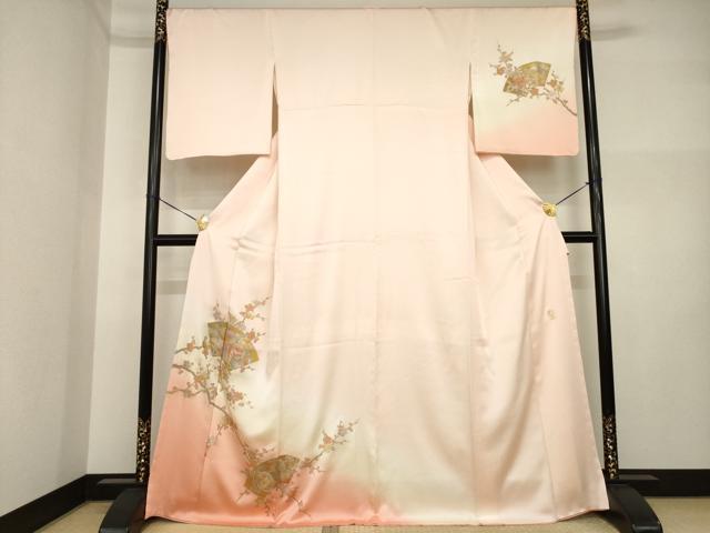 平和屋着物●金彩友禅 卓越技能者・名工・和田光正 訪問着 地紙御所車花文 暈し染め 正絹 逸品 AABI4544ck