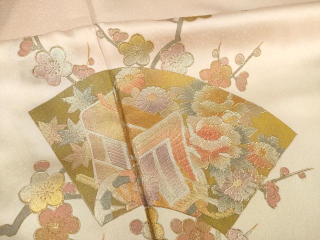平和屋着物●金彩友禅 卓越技能者・名工・和田光正 訪問着 地紙御所車花文 暈し染め 正絹 逸品 AABI4544ck