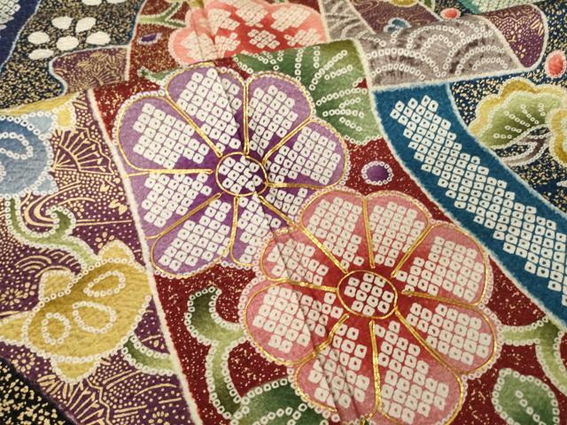平和屋着物●豪華振袖 駒刺繍 花唐草文 金彩 正絹 逸品 AABI4551ck