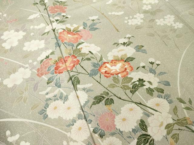 平和屋着物●訪問着 友禅 枝花文 暈し染め 正絹 逸品 AABI4554ck