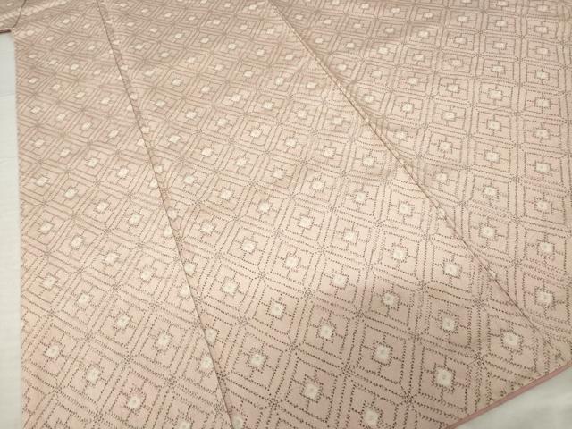 平和屋着物●上質な紬 絞り 菱繋ぎ 正絹 逸品 AABI4559ck