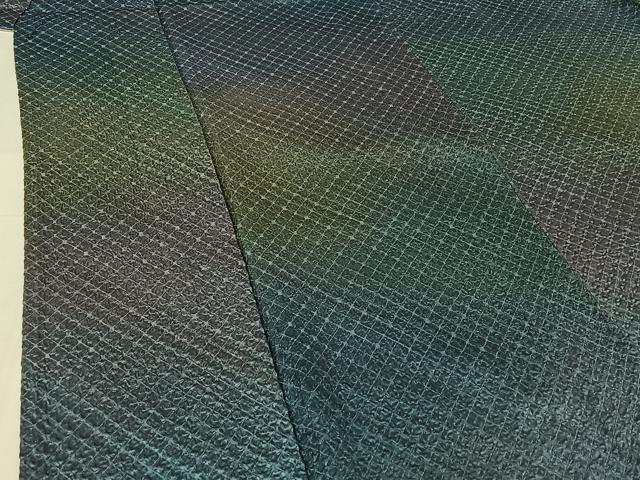 平和屋着物▽上質な小紋 単衣 霞文 暈し染め 正絹 逸品 AABI4565jh