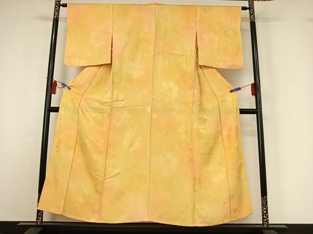 平和屋着物▽上質な小紋 単衣 霞文 暈し染め 正絹 逸品 AABI4567jh