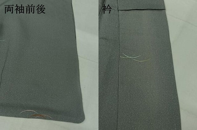 平和屋着物▽上質な小紋 単衣 総刺繍 芝松文 金糸 正絹 逸品 AABI4612jh