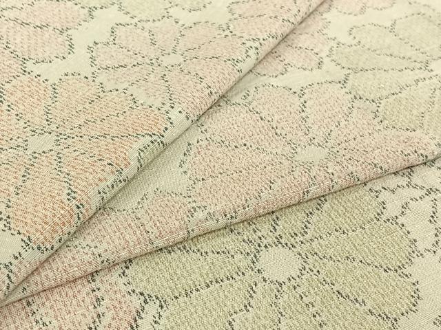 平和屋着物▽上質な紬 単衣 舞花文 正絹 逸品 AABI4614jh