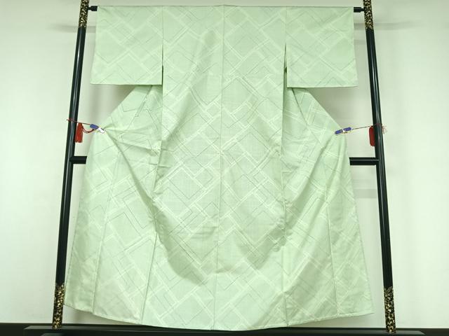 平和屋着物▽本場大島紬 単衣 幾何学文様 正絹 逸品 AABI4616jh