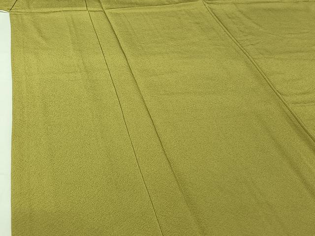 平和屋着物▽上質な色無地 単衣 抹茶色 正絹 逸品 AABI4618jh