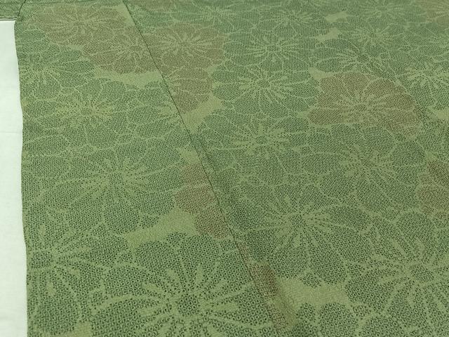 平和屋着物▽本塩沢 単衣 110亀甲 花尽くし文 正絹 逸品 AABI4624jh