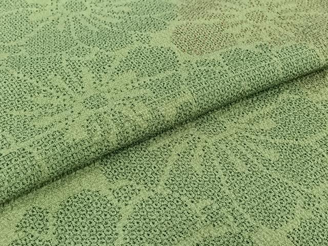 平和屋着物▽本塩沢 単衣 110亀甲 花尽くし文 正絹 逸品 AABI4624jh