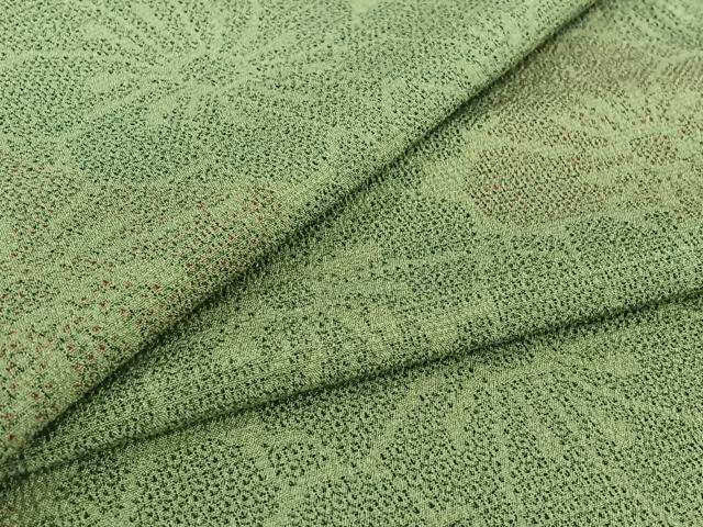平和屋着物▽本塩沢 単衣 110亀甲 花尽くし文 正絹 逸品 AABI4624jh