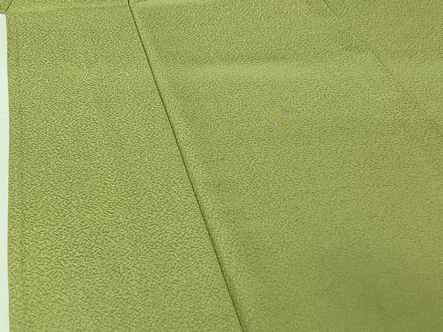 平和屋着物▽上質な色無地 単衣 若菜色 正絹 逸品 AABI4635jh