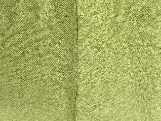 平和屋着物▽上質な色無地 単衣 若菜色 正絹 逸品 AABI4635jh