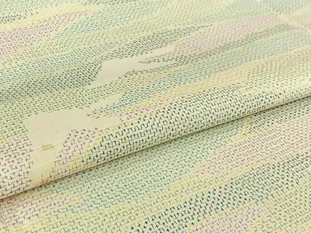 平和屋着物▽本場大島紬 単衣 霞飛鳥文 正絹 逸品 AABI4640jh