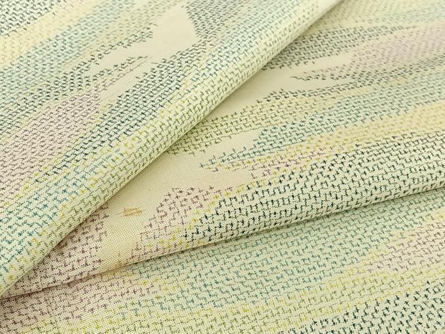 平和屋着物▽本場大島紬 単衣 霞飛鳥文 正絹 逸品 AABI4640jh