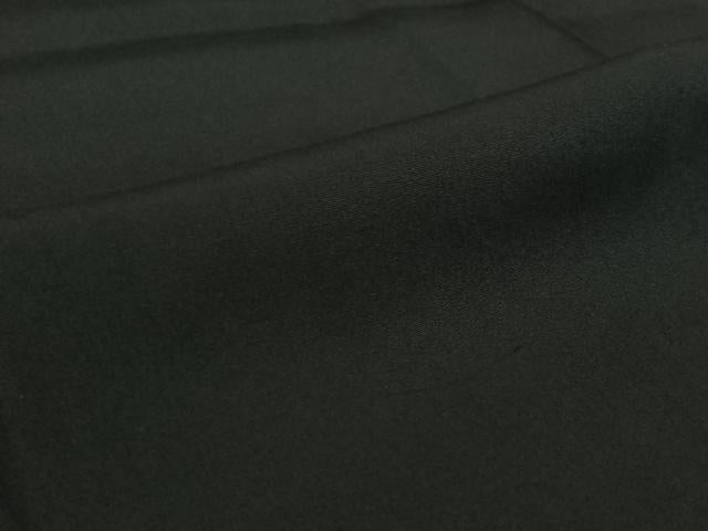 平和屋着物▽男性 黒紋付 単衣 アンサンブル 暗黒色 正絹 逸品 AABI4647jh