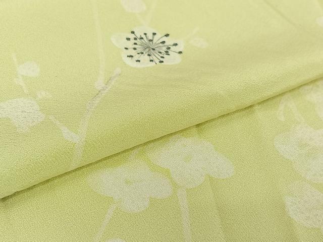 平和屋着物▽上質な小紋 単衣 手描き 枝梅文 正絹 逸品 AABI4649jh