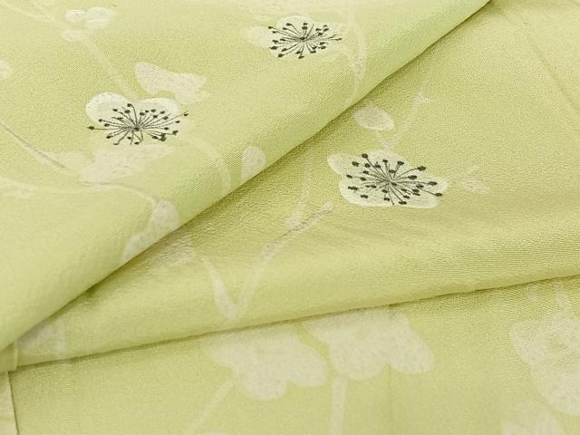 平和屋着物▽上質な小紋 単衣 手描き 枝梅文 正絹 逸品 AABI4649jh