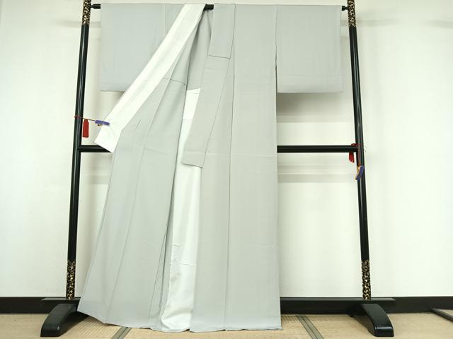 平和屋着物▽上質な色無地 単衣 白磁色 正絹 逸品 AABI4652jh