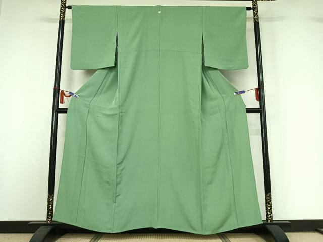 平和屋着物▽上質な色無地 単衣 薄青色 正絹 逸品 AABI4655jh