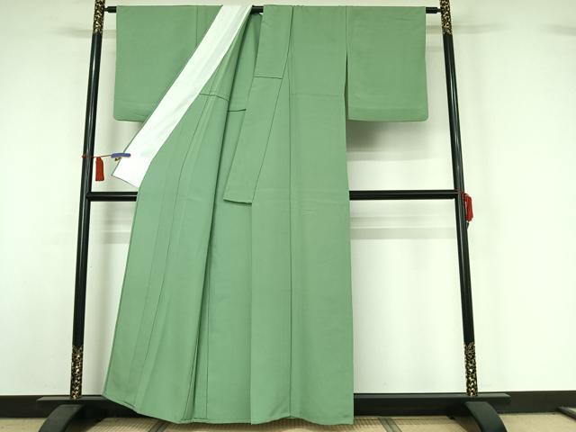 平和屋着物▽上質な色無地 単衣 薄青色 正絹 逸品 AABI4655jh