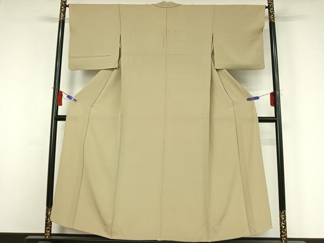 平和屋着物▽上質な色無地 単衣 枯色 正絹 逸品 AABI4656jh