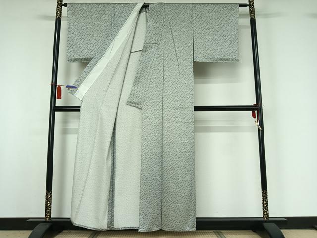 平和屋着物▽上質な小紋 単衣 花尽くし文 正絹 逸品 AABI4661jh