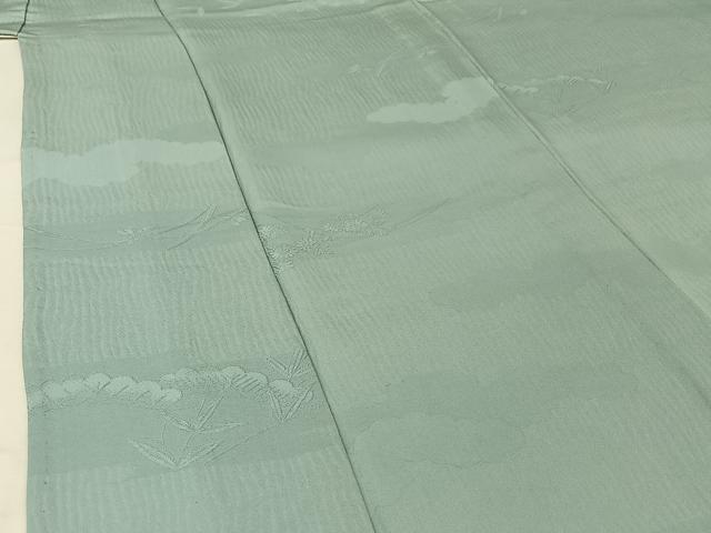 平和屋着物▽上質な色無地 単衣 霞取り地紋 水色 正絹 逸品 AABI4663jh