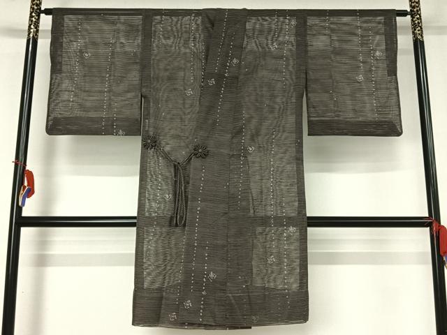 平和屋着物▽道中着 スリーシーズン 春夏秋 塵除け 幾何学文様 正絹 逸品 AABI4668jh