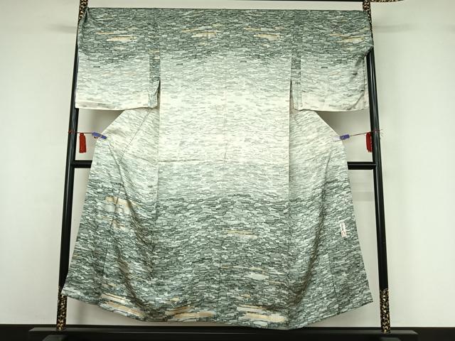 平和屋着物▽男性 訪問着 単衣 作家物 霞文 暈し染め 金銀彩 キングサイズ 正絹 逸品 AABI4672jh