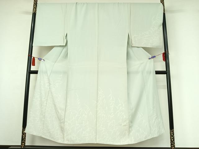 平和屋着物▽男性 訪問着 単衣 草葉文 キングサイズ 正絹 逸品 AABI4675jh